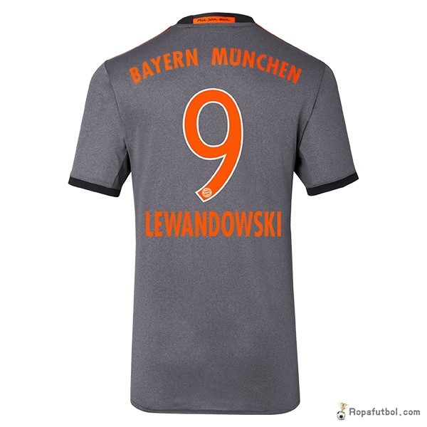 Camiseta Bayern de Múnich Replica Segunda Ropa Lewandowski 2016/17 Gris